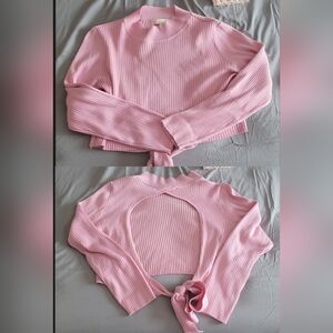 Madden Girl Pink Ribbed Crop Top
